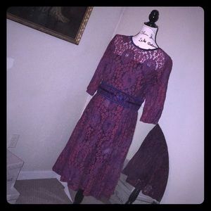 Blue and Red Ribbons and Lace Dress